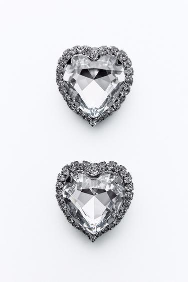 BEAD HEART EARRINGS - Silver by Zara - Image 5