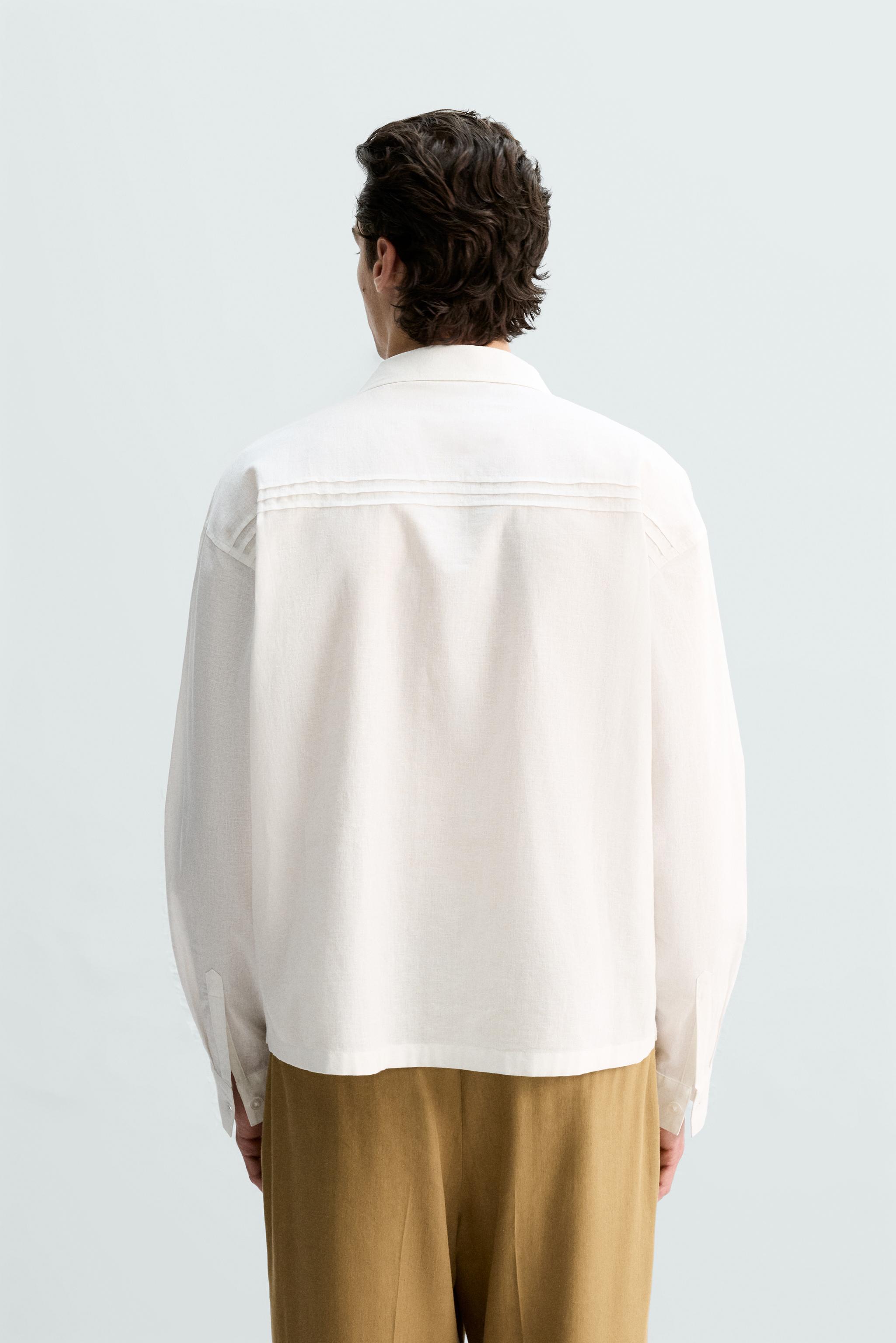 COTTON/LINEN YOKE SHIRT - White | ZARA Australia COTTON/LINEN YOKE SHIRT - White | ZARA Australia