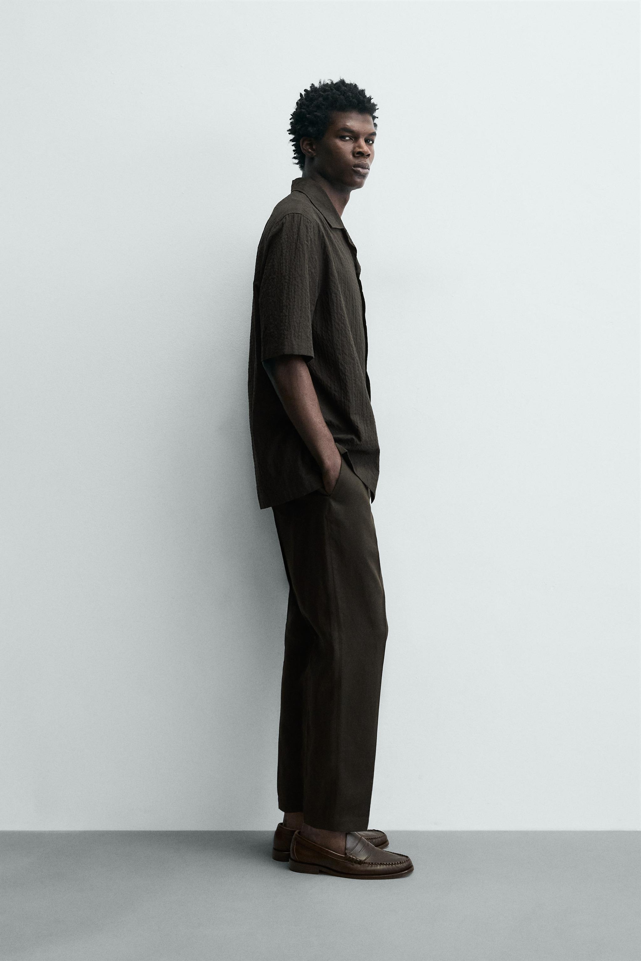 REGULAR FIT 100% LINEN PANTS