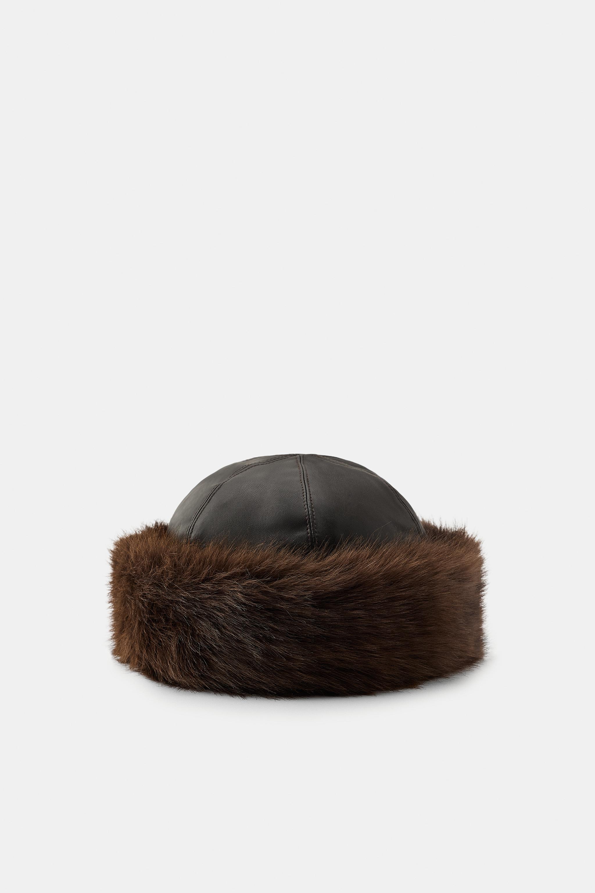 BONNET MATIÈRE SYNTHÉTIQUE EFFET FOURRURE