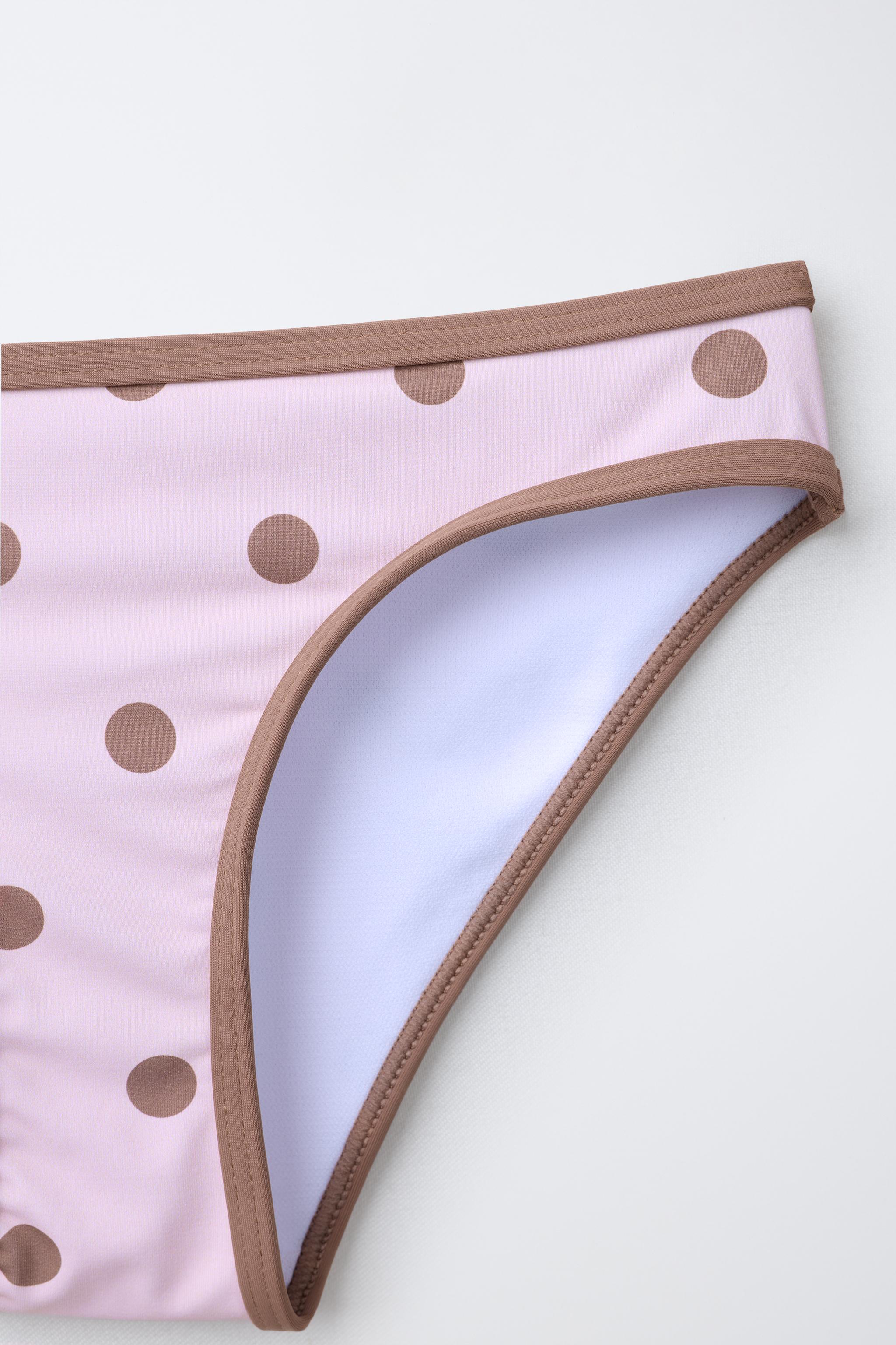 6-14 ANS/ BIKINI TAUPE LISERÉS CONTRASTE