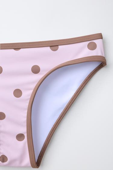 6-14 YEARS / POLKA DOT BIKINI WITH CONTRAST TRIM - Dusty pink by Zara - Image 3