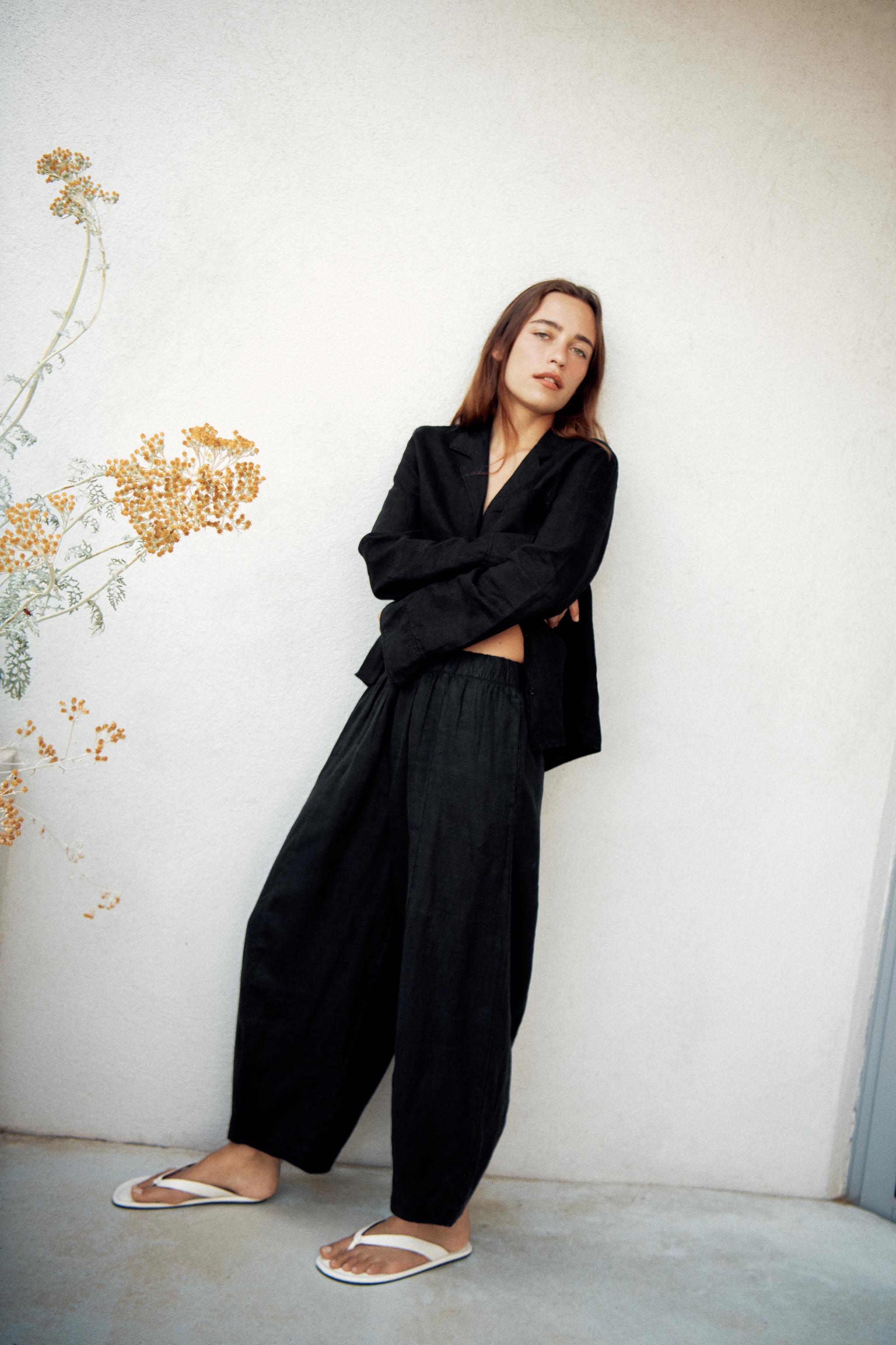 Женские брюки Zara 100% LINEN BARREL PANTS ZW COLLECTION — фото 3