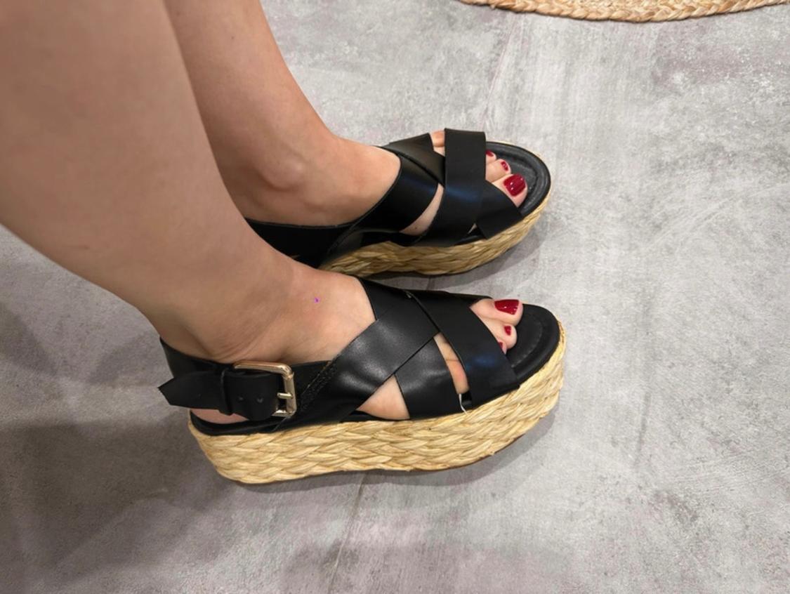 BRAIDED LEATHER PLATFORM SANDALS - Image 3