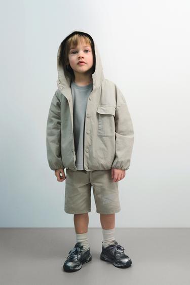 Zara TECHNICAL TEXT SHORTS - Light beige - Image 0