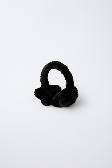 CACHE-OREILLES EFFET FOURRURE ÉTOILE - Noir de Zara