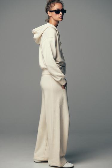 RUSTIC WIDE-LEG TROUSERS - Ecru by Zara - Image 4
