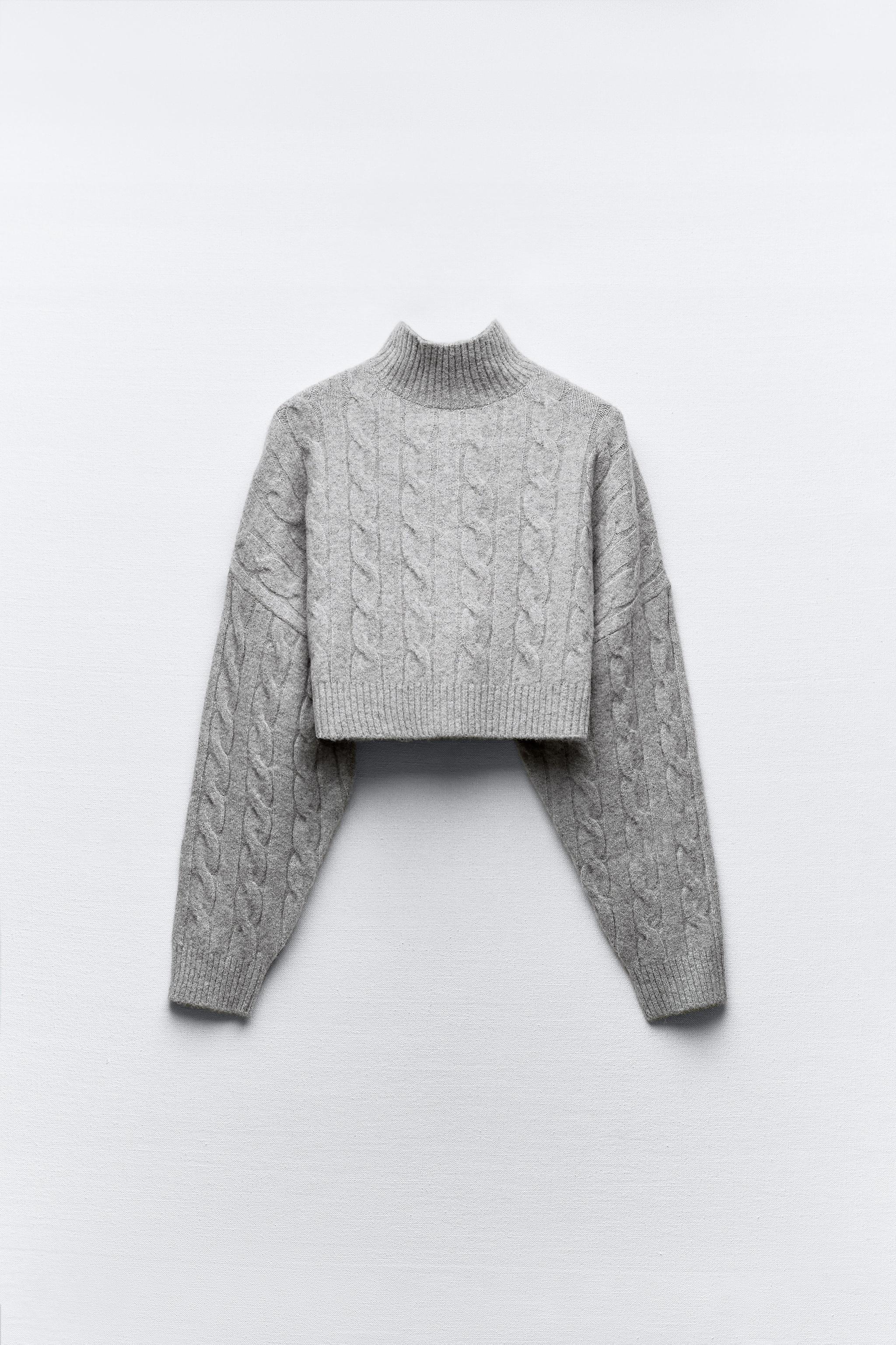 HIGH NECK KNIT SWEATER - Grey marl | ZARA Australia