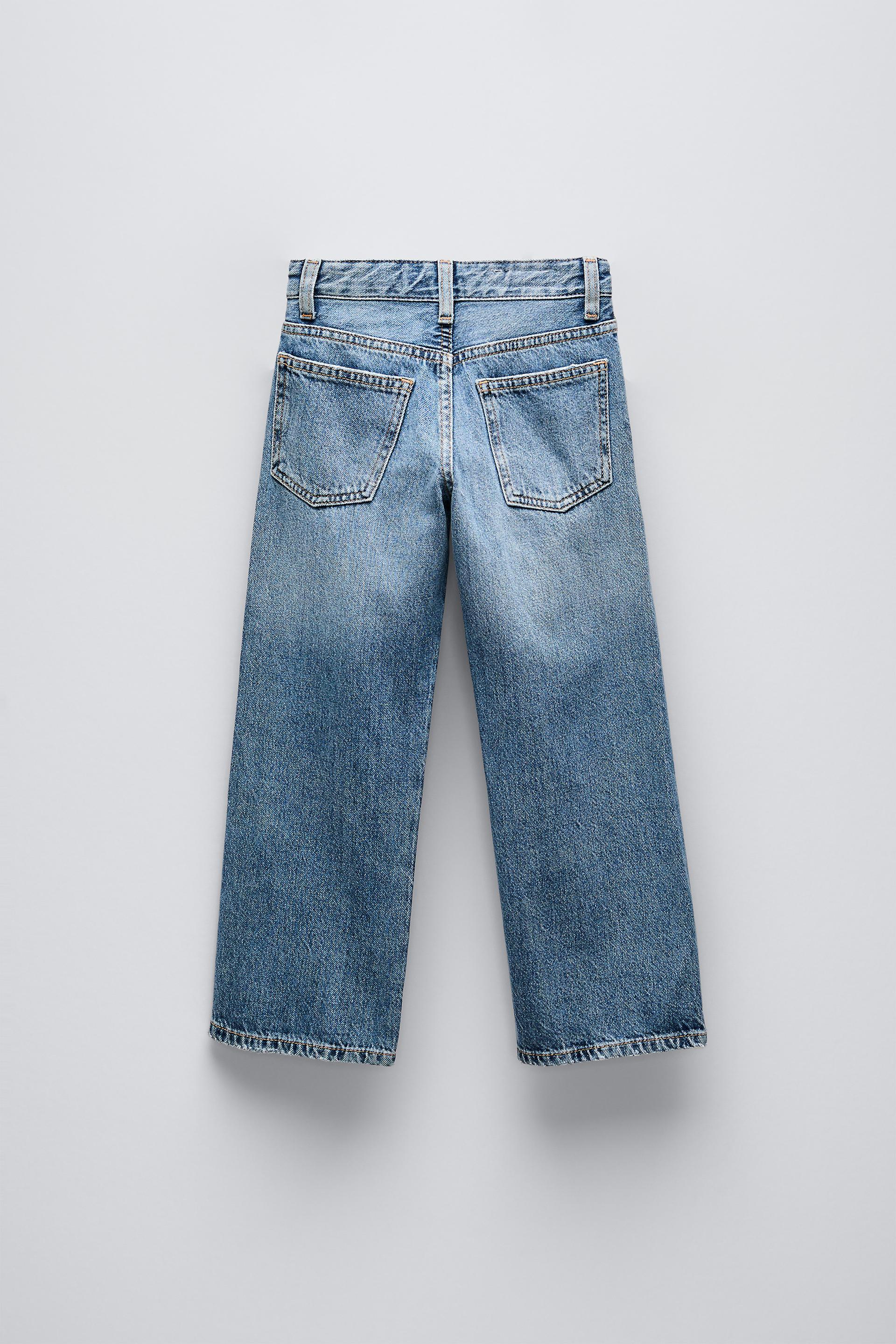 STRAIGHT LEG SIDE STRIPE JEANS Blue ZARA Canada