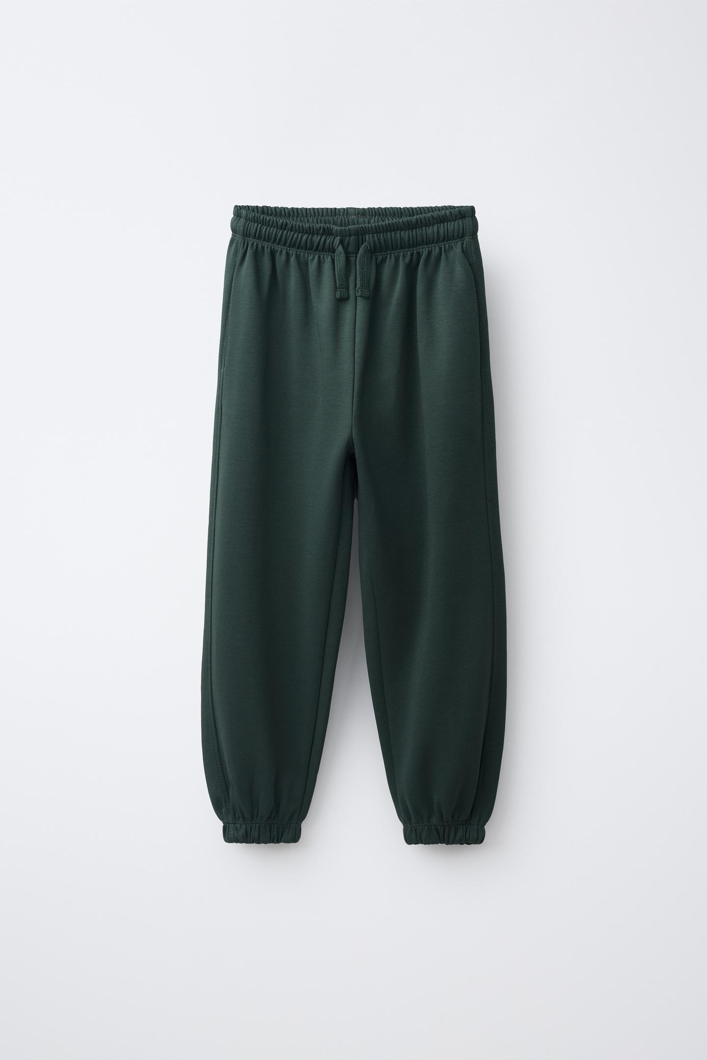 Детский комплект Zara Text Interlock Sweatshirt and Pants Set, цвет: Зелёный — фото 4