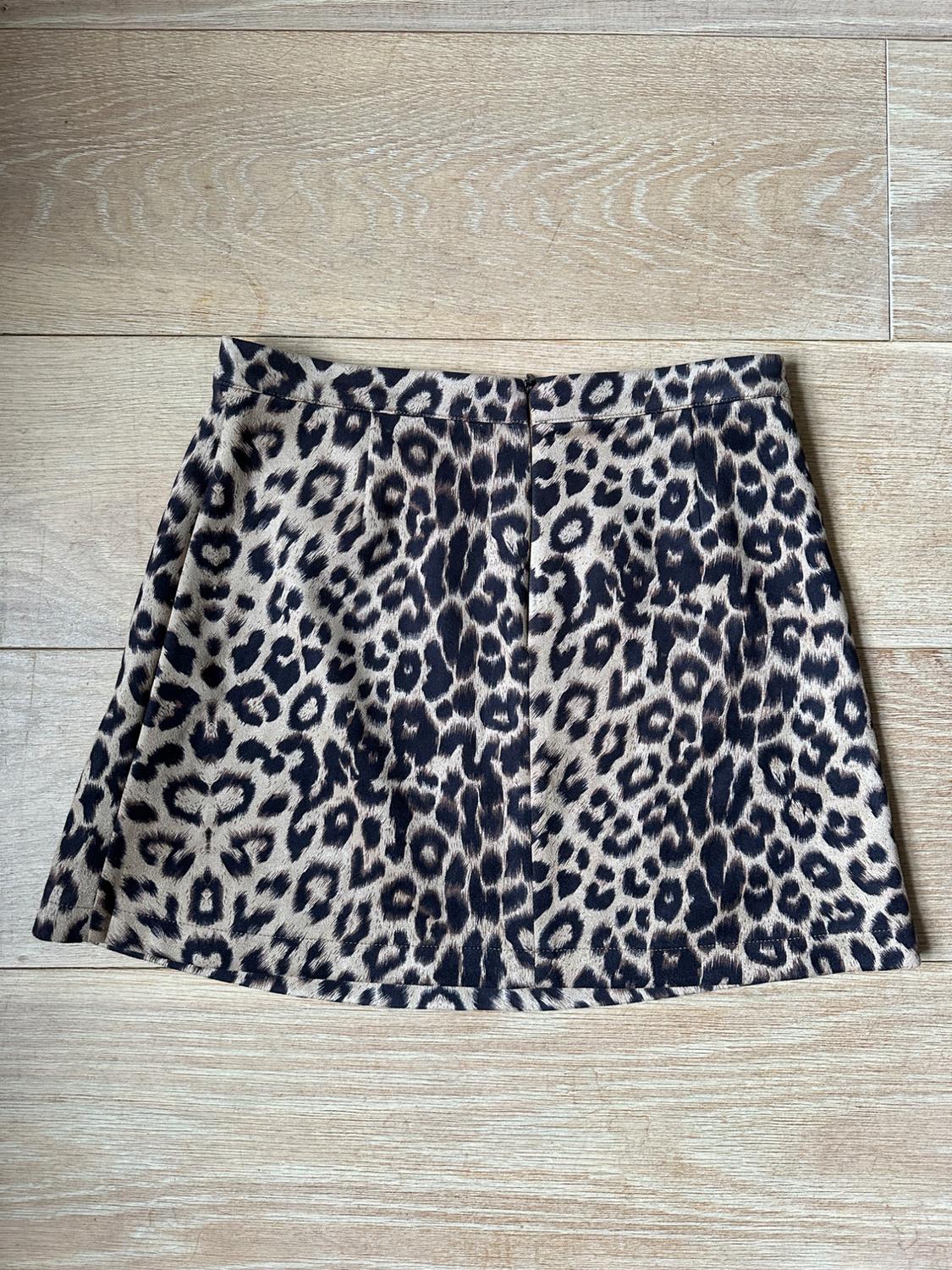 LEOPARD PRINT SUEDE MINI SKIRT - Image 5