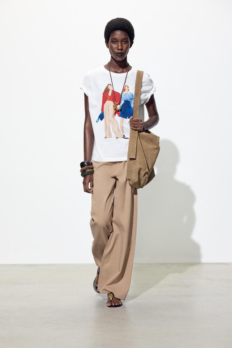 CAMISETA ESTAMPADO CHICAS Blanco ZARA Chile