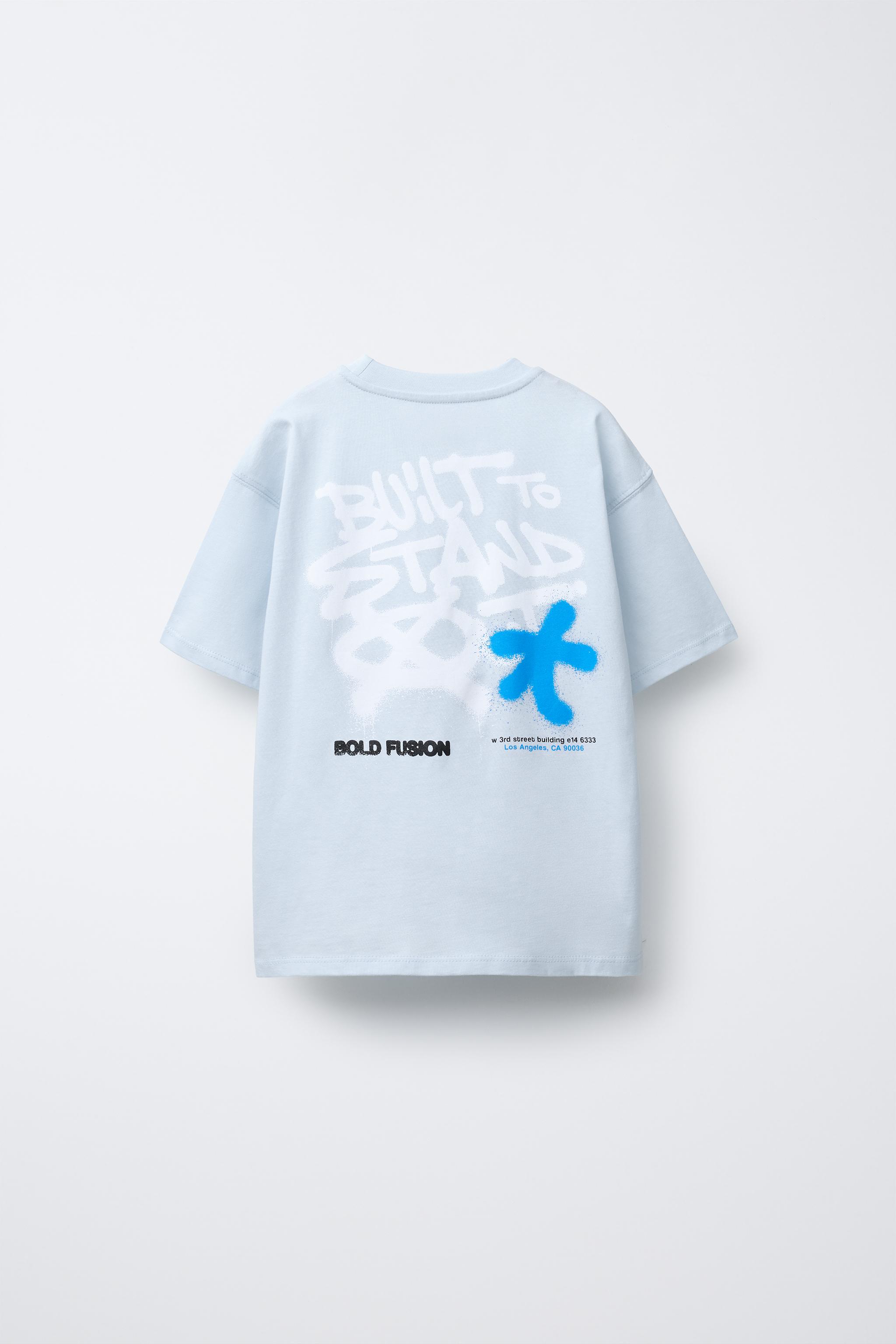 GRAFFITI PRINT T-SHIRT - Light blue | ZARA United States