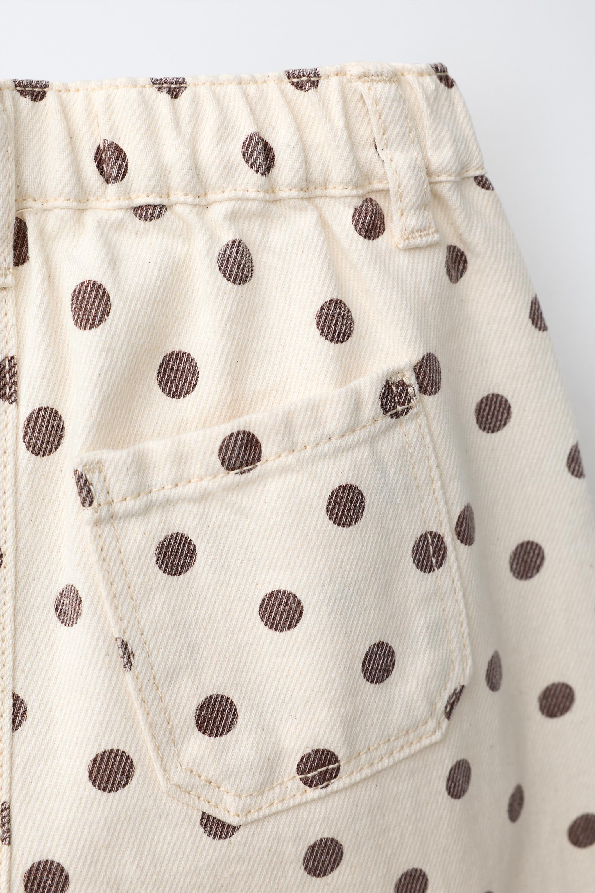 POLKA DOT BARREL TWILL PANTS