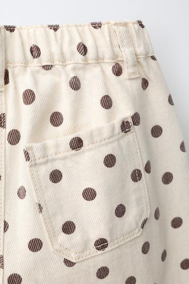 POLKA DOT TWILL BARREL TROUSERS - Ecru by Zara