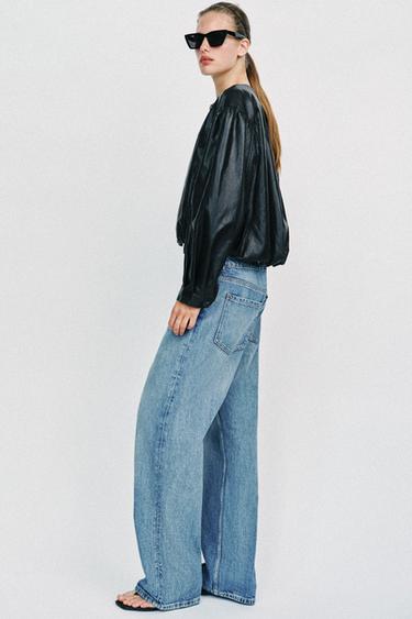 LEATHER EFFECT BALLOON JACKET - Black by Zara - Image 2