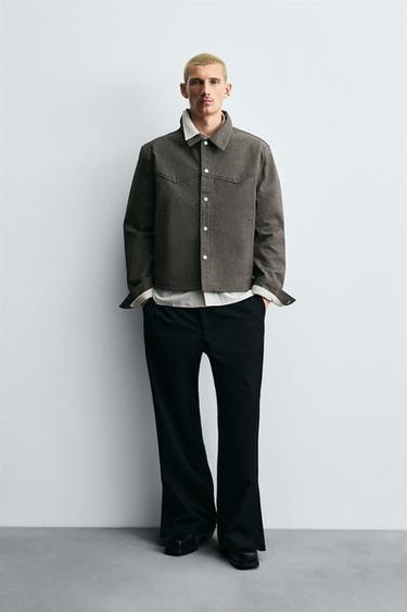 SOBRECAMISA ESTRUCTURA TWILL - Marrón de Zara - Imagen 0