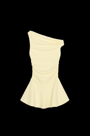 TEXTURED DRESS WITH GATHERED DETAIL - Butter by Zara - Image 0