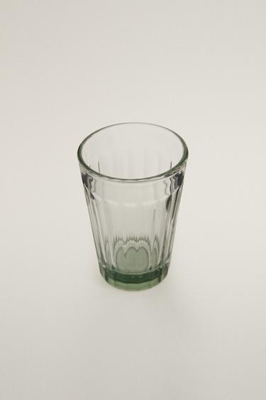GOBELET VERRE RELIEF BASE COULEUR - Vert de Zara - Image 1