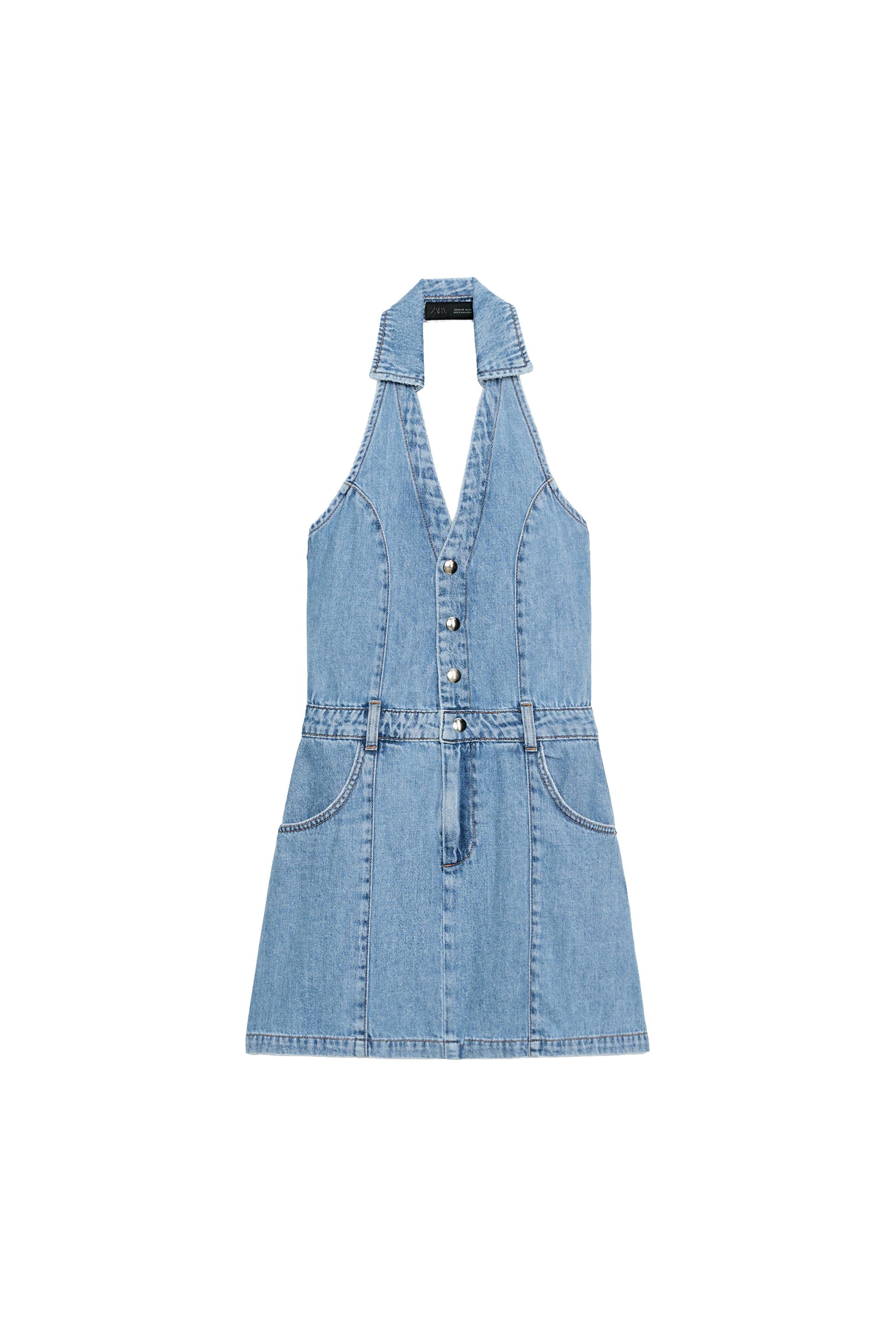 zara halter denim dress Zara Halter Denim Dress 2025