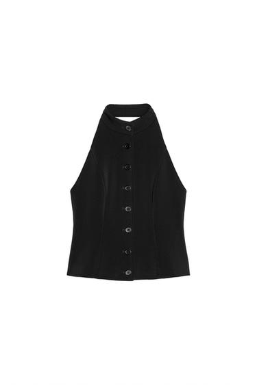 HALTER NECK WAISTCOAT WITH BUTTONS