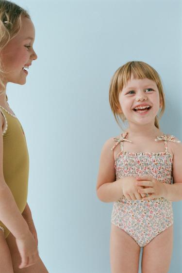 Zara 2-6 YEARS/ FLORAL HONEYCOMB SWIMSUIT - Multicolored - Image 0