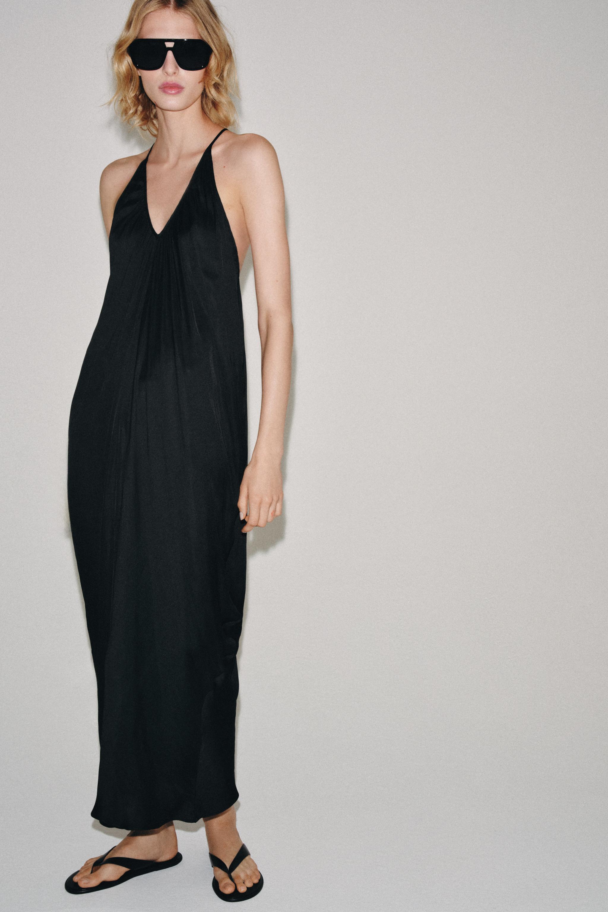 Женские платья Zara ZW COLLECTION SATIN DRAPED DRESS — фото 2