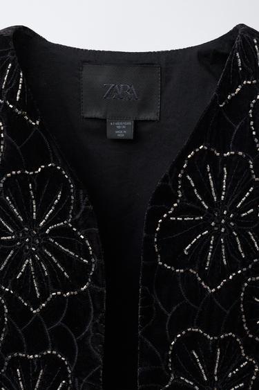 BEADED VELVET WAISTCOAT - Black by Zara - Image 2