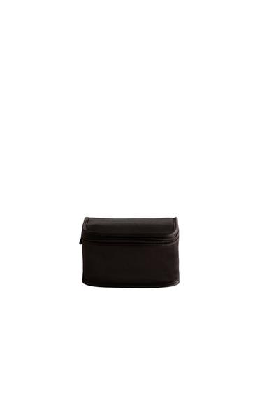 MEDIUM SATIN TOILETRY BAG - Chocolate Brown by Zara