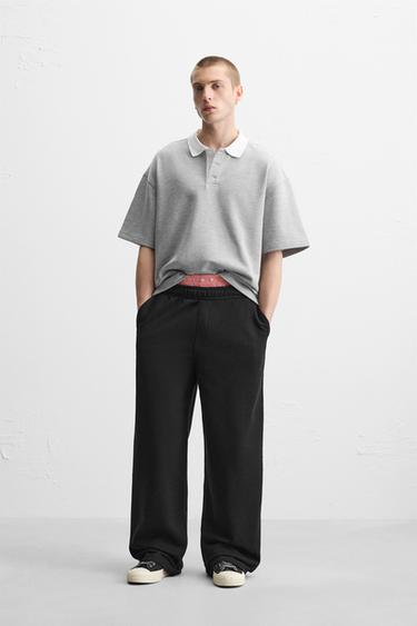 Zara WIDE FIT JOGGER PANTS - Black - Image 0