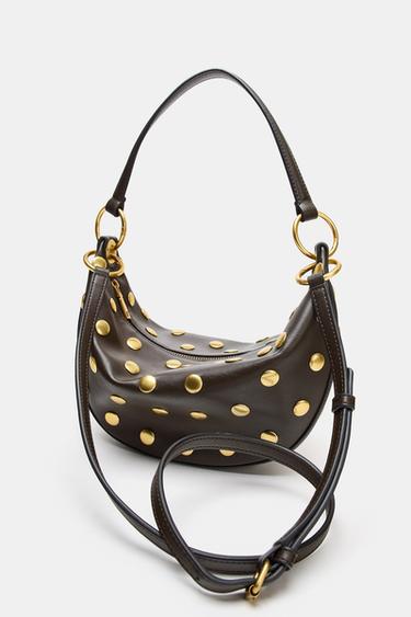 SAC MULTIPOSITION À CLOUS - Marron de Zara - Image 1