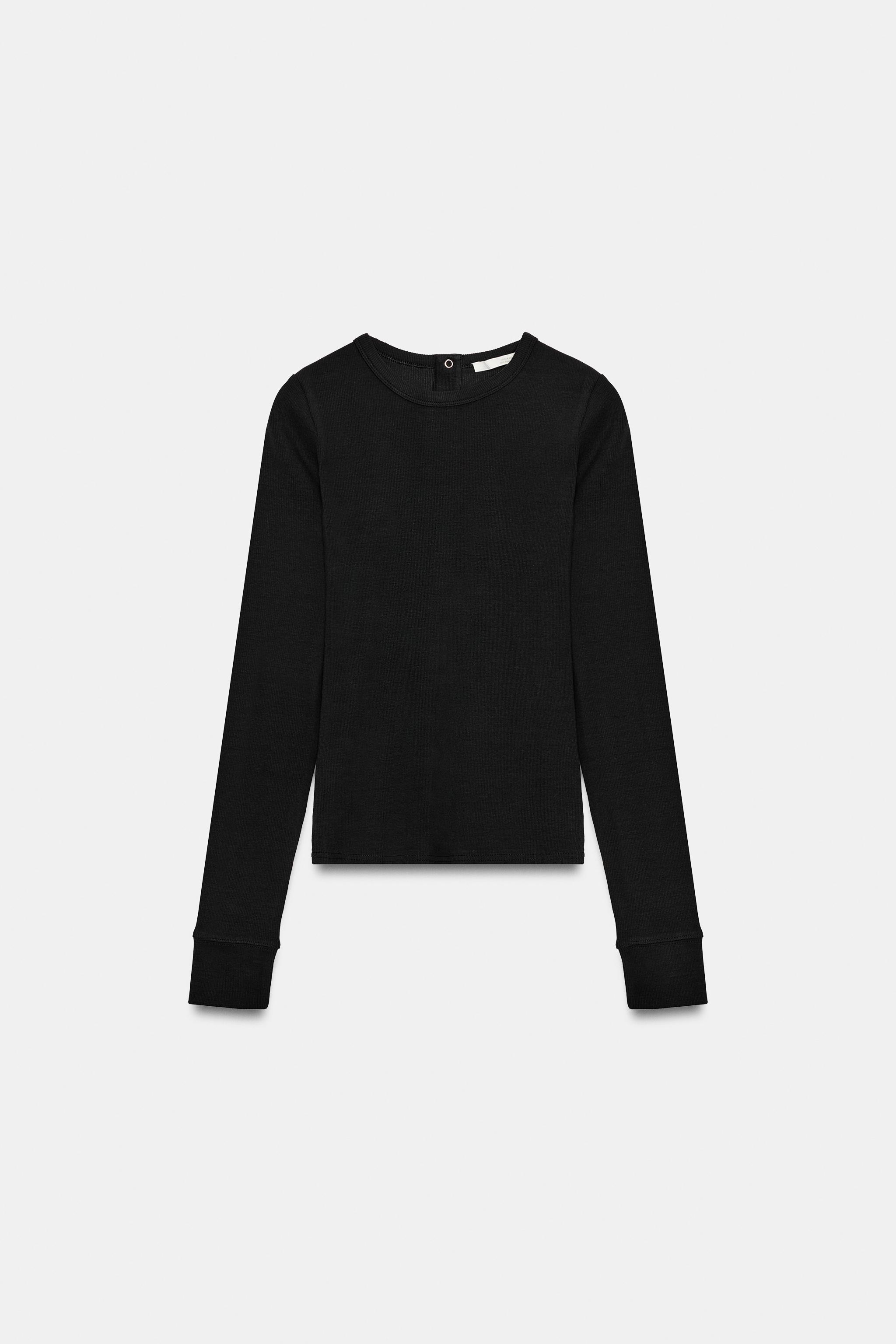 RIBBED SNAP T-SHIRT