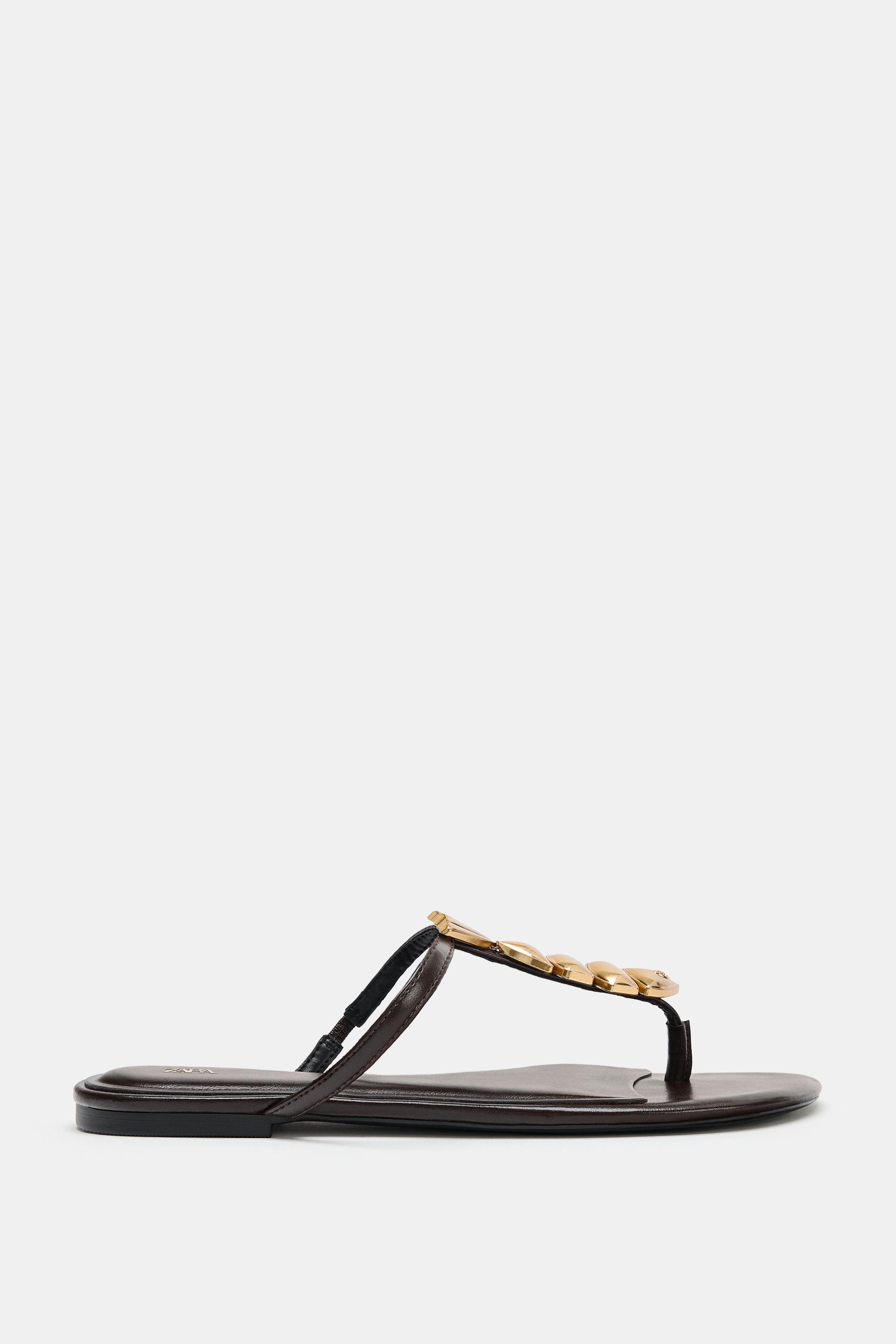 Женские сандалии Zara FISH APPLIQUÉ FLAT SANDALS — фото 2