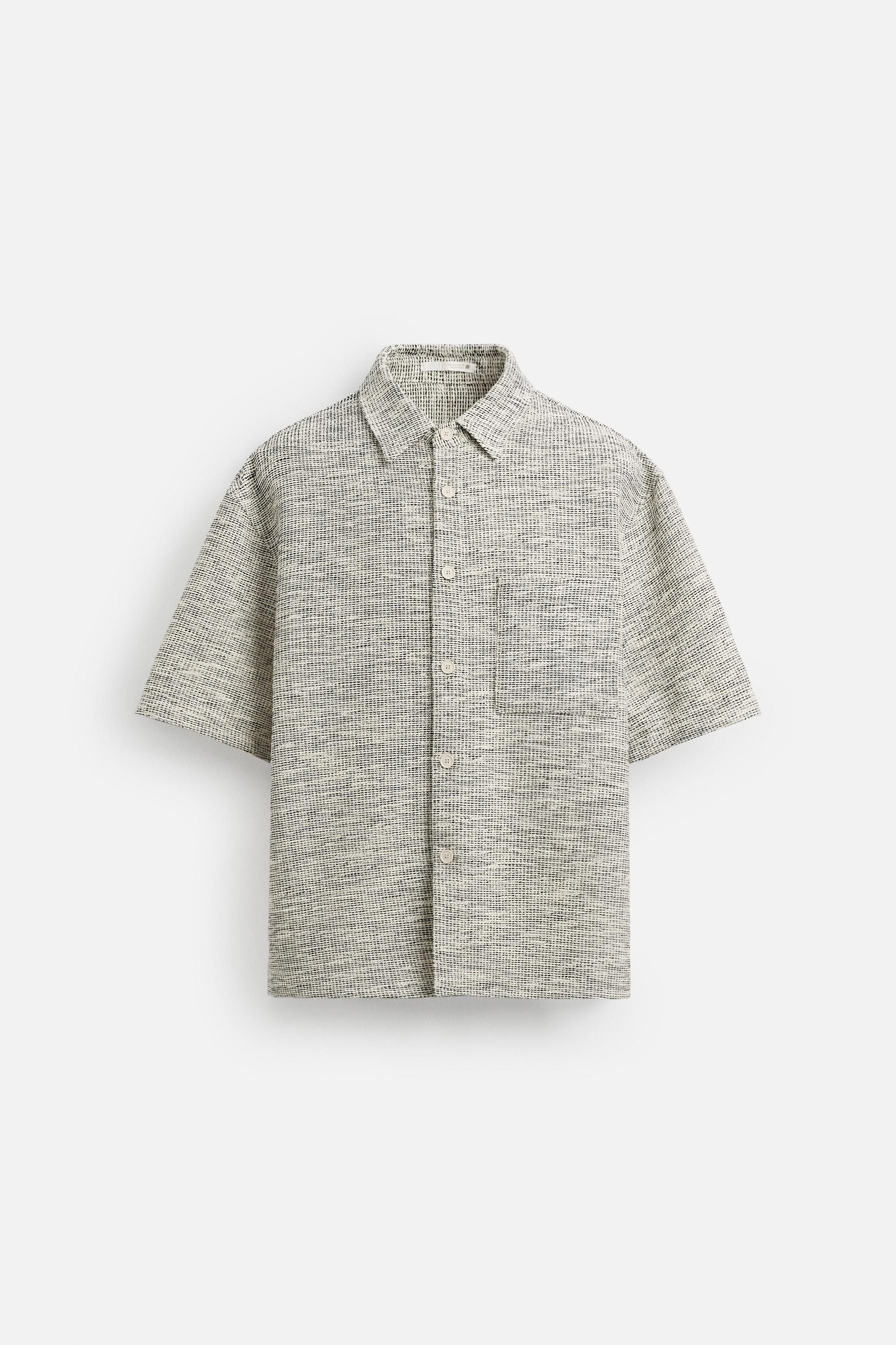 安心★関税込み★ZARA★CONTRAST TEXTURED OVERSHIRT CONTRAST TEXTURED OVERSHIRT - Black / White | ZARA Australia