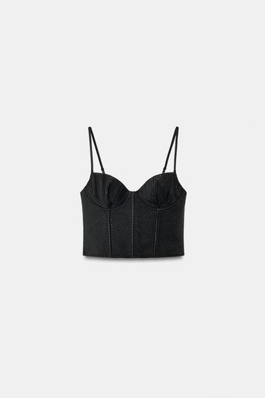 TOP CORSÉ AROS ESTRUCTURA - Negro de Zara