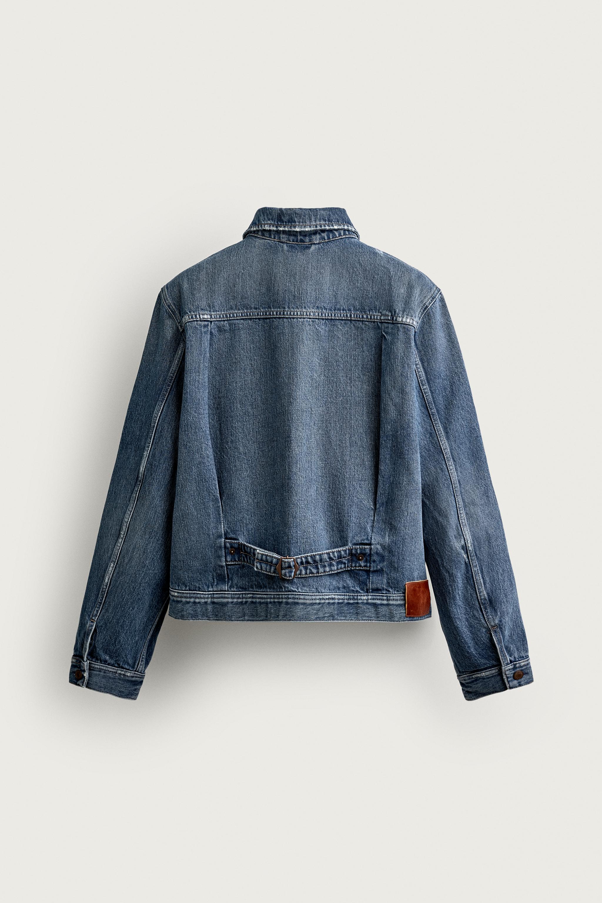 リラックスフィットデニムジャケット タブディテール - ブルー | ZARA