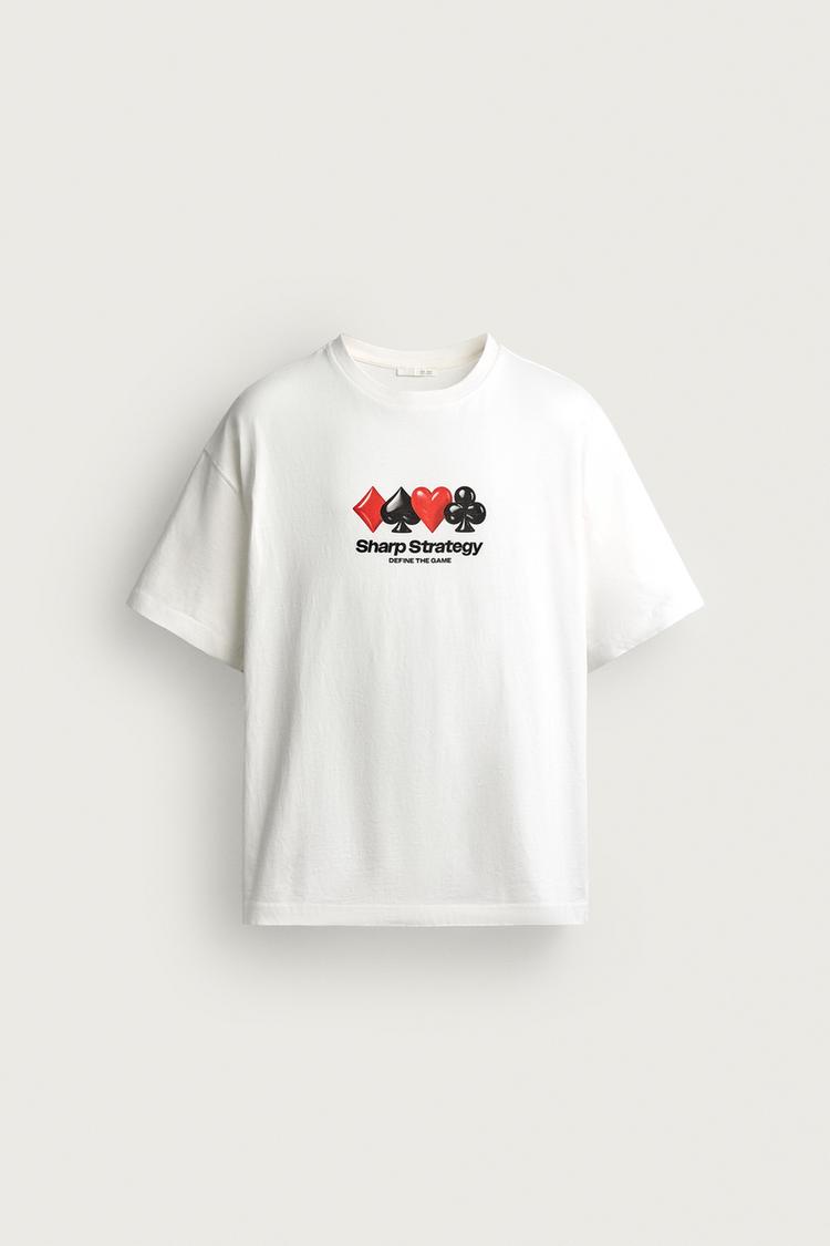 Camiseta relaxed fit estampado naipes