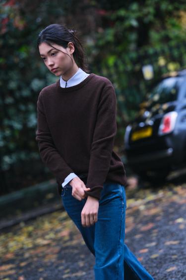 BASIC CASHMERE AND WOOL SWEATER - Brown by Zara - Image 1