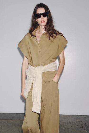 ZW COLLECTION VOLUME WAISTCOAT - camel by Zara