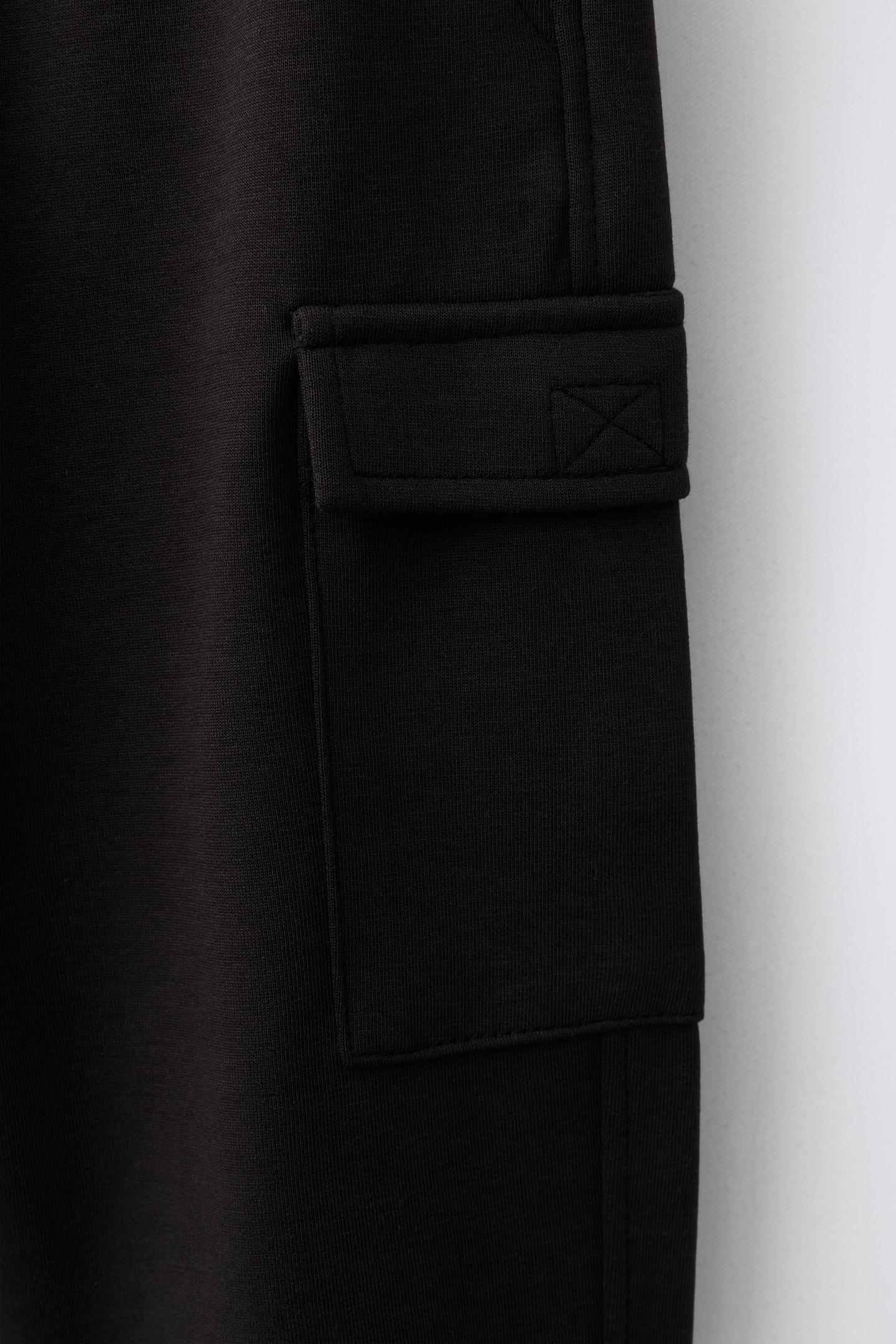 Детские брюки Zara Interlock Cargo Jogger, цвет: Чёрный — фото 4