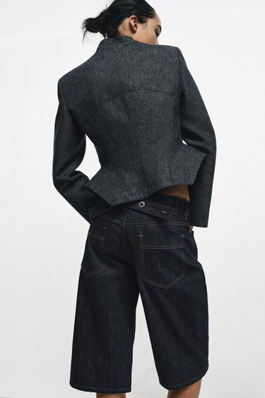 BERMUDA EN JEAN ZW COLLECTION - Bleu de Zara - Image 1