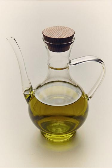 BOROSILICATE CRUET WITH WOODEN STOPPER - Transparent by Zara