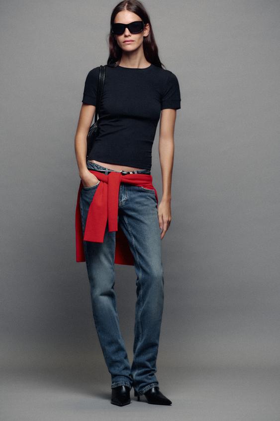 MINIMALIST SHORT SLEEVE T-SHIRT - Navy blue by Zara - Image 0