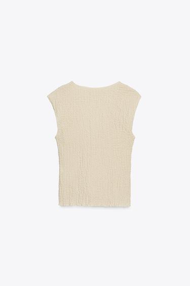 TOP TEXTURÉ - Jaune clair de Zara - Image 1