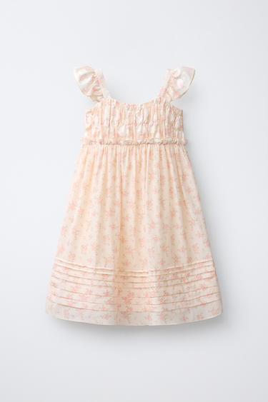 COMBINED FLORAL DRESS - Pink by Zara