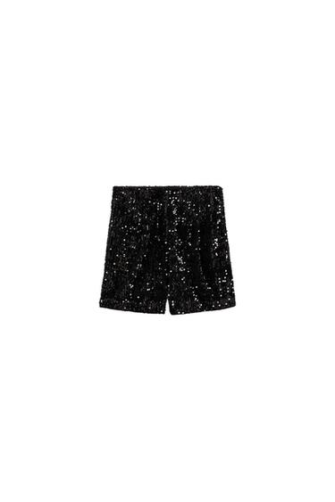 SEQUINED VELVET SHORTS