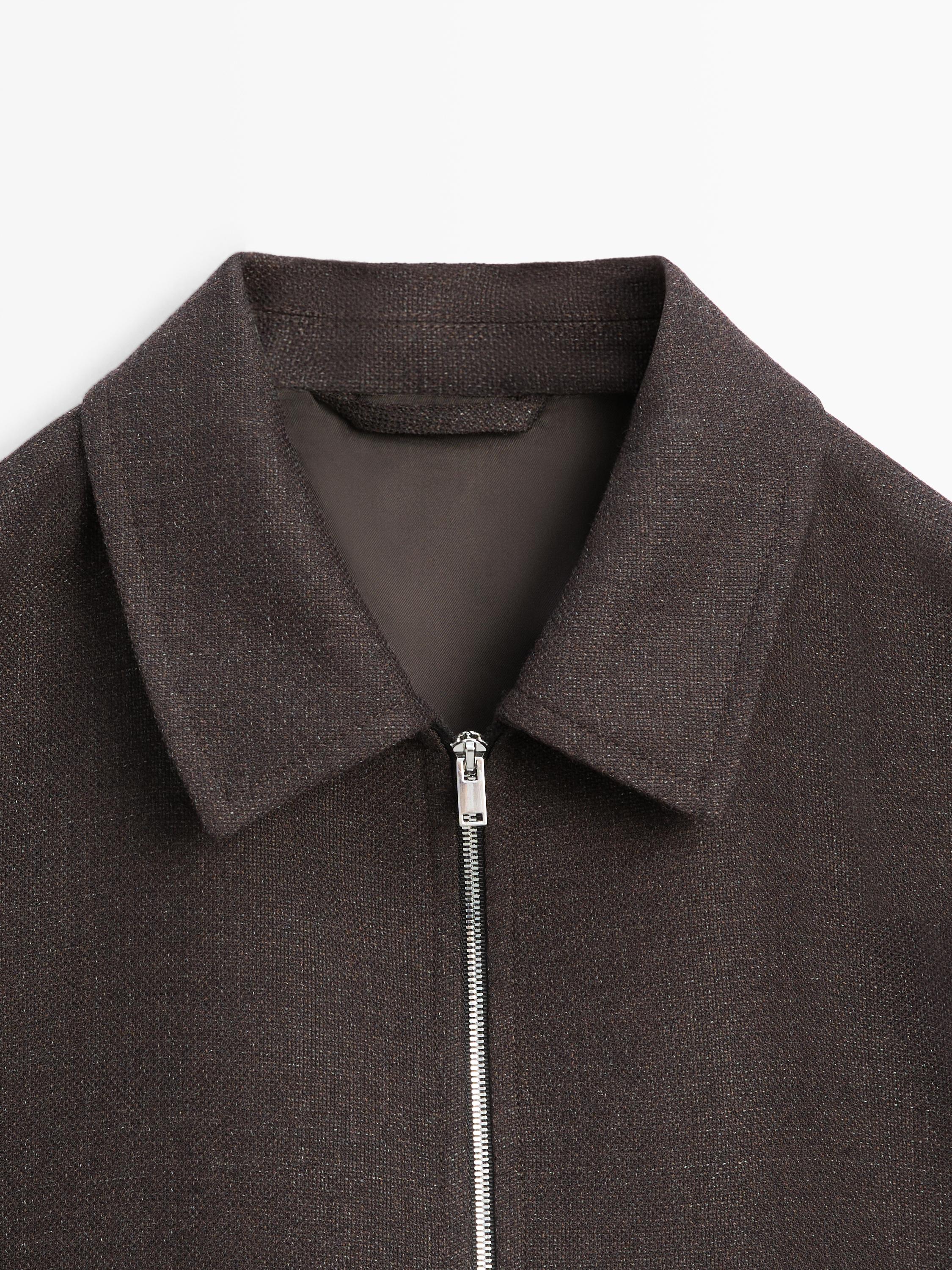 Blouson bomber en laine avec fermeture Éclair