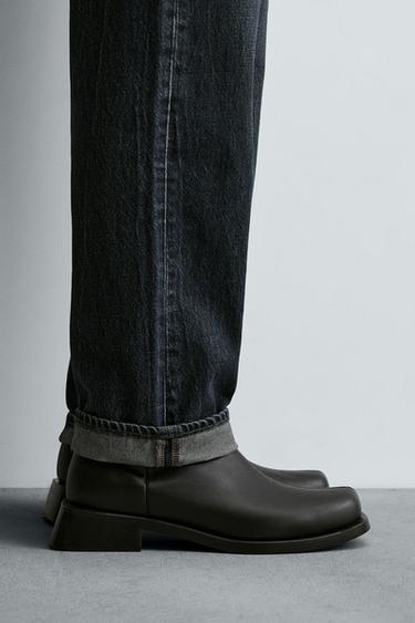 Zara TOPSTITCHED BOOTS - Black