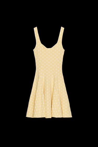 Zara JACQUARD STRETCH SKATER DRESS - Printed - Image 0