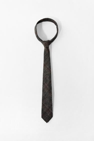 ربطة عنق مربعة من الصوف - رمادي / مِحْمر الخاص بـ Zara